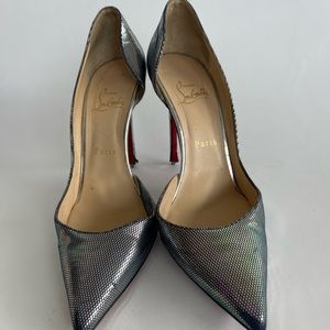 Christian Louboutin purple Iridescent Snakeskin Pumps